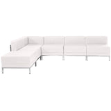 English Elm Commercial Grade Series LeatherSoft Sectional Configuration, 6 Pieces