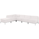 English Elm Commercial Grade Series LeatherSoft Sectional Configuration, 6 Pieces