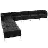 Commercial Grade Series LeatherSoft Sectional Configuration, 9 Pieces