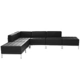 English Elm Commercial Grade Series LeatherSoft Sectional Configuration, 6 Pieces