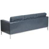 English Elm Commercial Grade Series Contemporary LeatherSoft Sofa with Stainless Steel Frame