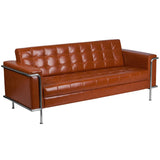 English Elm Commercial Grade Series Contemporary LeatherSoft Sofa with Encasing Frame