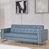 English Elm Commercial Grade Series Contemporary LeatherSoft Sofa with Encasing Frame