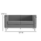 English Elm Commercial Grade Regal Series Contemporary LeatherSoft Loveseat with Encasing Frame