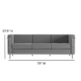 English Elm Commercial Grade Regal Series Contemporary LeatherSoft Sofa with Encasing Frame