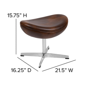 English Elm Commercial Grade Saddle Wing Ottoman