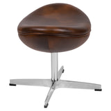 English Elm Commercial Grade Saddle Wing Ottoman