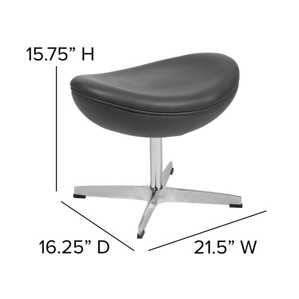 English Elm Commercial Grade Saddle Wing Ottoman