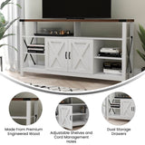 English Elm 60" Modern Farmhouse Tall TV Stand with Storage Cabinets and Shelves for TV's up to 60", /Rustic Oak