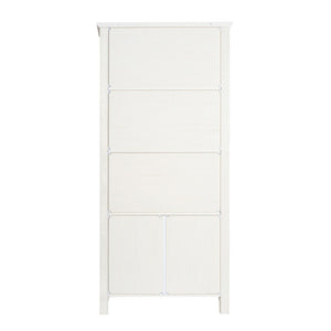 English Elm Modern Farmhouse Wooden Bookcase and Storage Cabinet with Tempered Glass Doors and 3 Upper Shelves