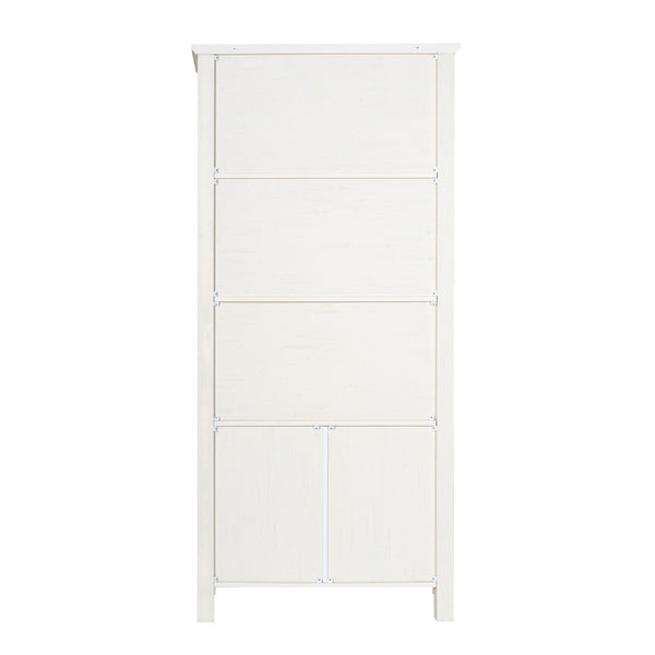 English Elm Modern Farmhouse Wooden Bookcase and Storage Cabinet with Tempered Glass Doors and 3 Upper Shelves