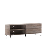 English Elm 65" Mid Century Modern TV Stand for up to 60" TV's with Adjustable Shelf and Storage Drawers,