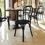 Solid Wood Stackable Dining Chair - Thonet Style, Commercial Grade, Black Finish, Space-Saving