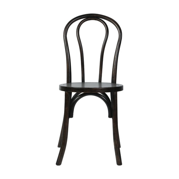 English Elm Commercial Grade Commercial Grade Early American Thonet Style Solid Wood Stackable Dining Chair