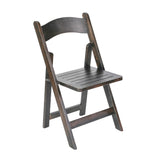 English Elm Commercial Grade Commercial Grade Early American Solid Wood Folding Dining Chair