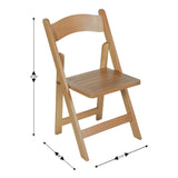 English Elm Commercial Grade Commercial Grade Solid Wood Folding Dining Chair