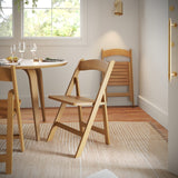 Commercial Grade Solid Wood Folding Dining Chair - Oak Beechwood Frame