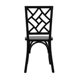 English Elm Commercial Grade Commercial Grade Solid Wood Stackable Dining Chair with Intricate Back Detail