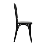 English Elm Commercial Grade Commercial Grade Solid Wood Stackable Dining Chair with Intricate Back Detail