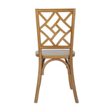 English Elm Commercial Grade Commercial Grade Solid Wood Stackable Dining Chair with Intricate Back Detail