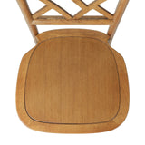 English Elm Commercial Grade Commercial Grade Solid Wood Stackable Dining Chair with Intricate Back Detail