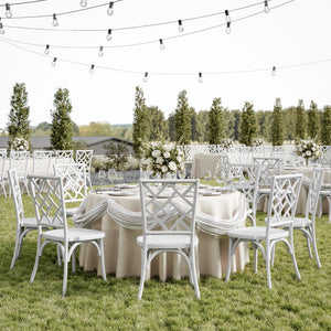 English Elm Commercial Grade Commercial Grade Solid Wood Stackable Dining Chair with Intricate Back Detail