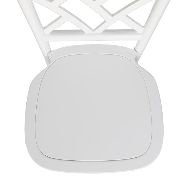 English Elm Commercial Grade Commercial Grade Solid Wood Stackable Dining Chair with Intricate Back Detail