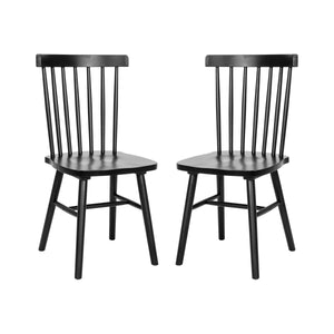English Elm Commercial Grade - Set of 2 Commercial Grade Windsor Dining Chairs, Solid Wood Armless Spindle Back Restaurant Dining Chairs