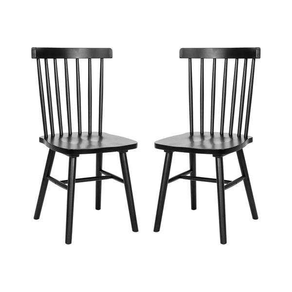 English Elm Commercial Grade - Set of 2 Commercial Grade Windsor Dining Chairs, Solid Wood Armless Spindle Back Restaurant Dining Chairs