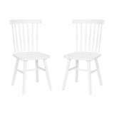 English Elm Commercial Grade - Set of 2 Commercial Grade Windsor Dining Chairs, Solid Wood Armless Spindle Back Restaurant Dining Chairs