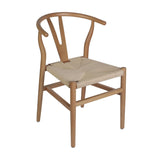 English Elm Commercial Grade Commercial Grade Wishbone Style Wood and Kraft Paper Stackable Dining Chair with Oak/Natural Finish