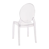 English Elm Commercial Grade Set of 4 Transparent Crystal Extra Wide Resin 700 LB. Weight Capacity Banquet & Event Ghost Chairs-Indoor/Outdoor Use