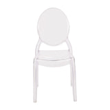 English Elm Commercial Grade Set of 4 Transparent Crystal Extra Wide Resin 700 LB. Weight Capacity Banquet & Event Ghost Chairs-Indoor/Outdoor Use