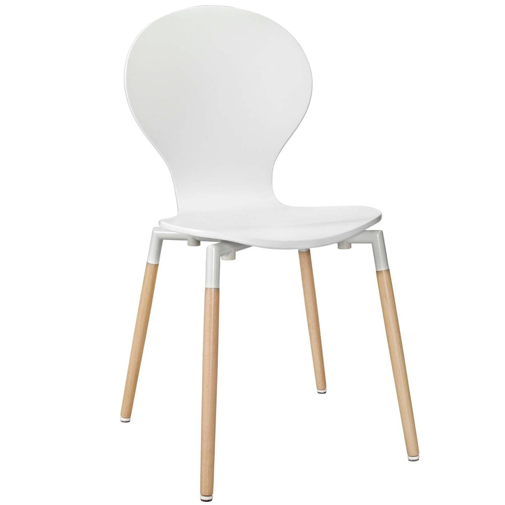 Modway Furniture Path Dining Wood Side Chair - Elegant Mid-Century Design with Durable Beech Legs for Modern Spaces EEI-1053-WHI