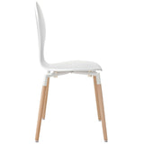 Path Dining Wood Side Chair White EEI-1053-WHI