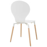 Path Dining Wood Side Chair White EEI-1053-WHI