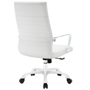 Modway Furniture Finesse Highback Office Chair - Ergonomic Comfort, Stylish Ribbed Vinyl, Adjustable Features & Mobility EEI-1061-WHI