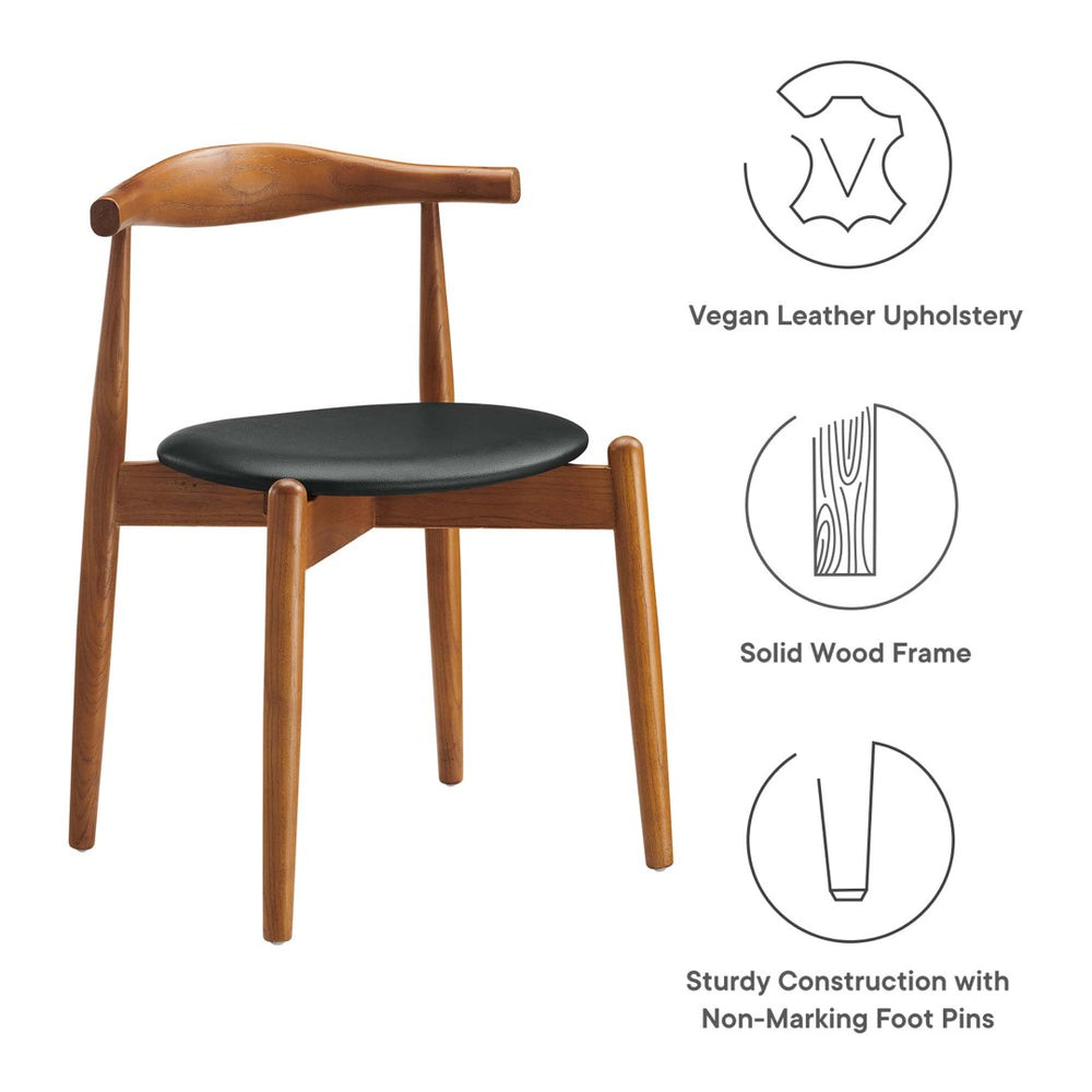 Modway Furniture Stalwart Dining Side Chair by Modway - Timeless Design, Comfort & Durability for Any Space Dark Walnut Black EEI-1080-DWL-BLK