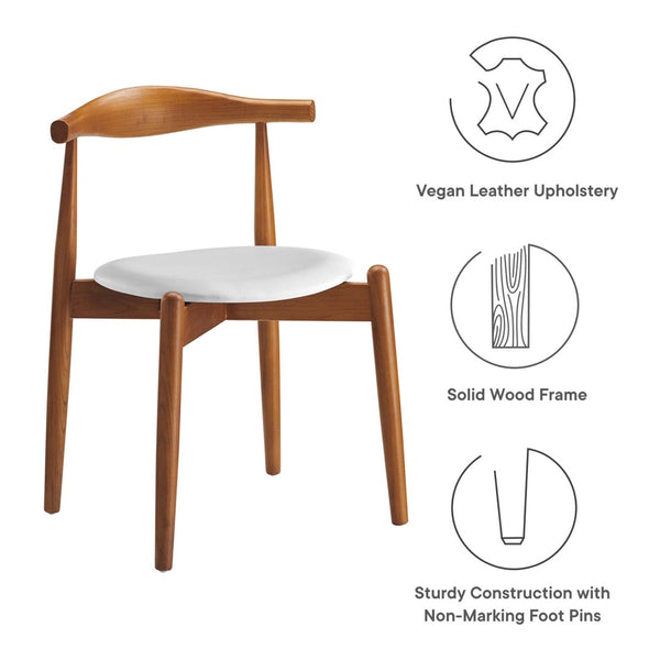 Modway Furniture Stalwart Dining Side Chair by Modway - Timeless Design, Comfort & Durability for Any Space Dark Walnut White EEI-1080-DWL-WHI