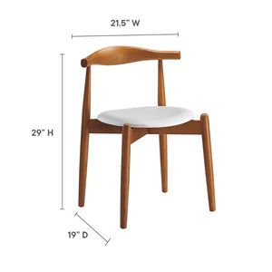 Modway Furniture Stalwart Dining Side Chair by Modway - Timeless Design, Comfort & Durability for Any Space Dark Walnut White EEI-1080-DWL-WHI