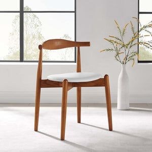 Modway Furniture Stalwart Dining Side Chair by Modway - Timeless Design, Comfort & Durability for Any Space Dark Walnut White EEI-1080-DWL-WHI