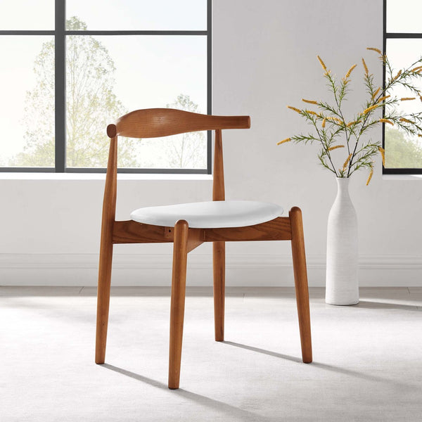 Modway Furniture Stalwart Dining Side Chair by Modway - Timeless Design, Comfort & Durability for Any Space Dark Walnut White EEI-1080-DWL-WHI