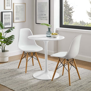 Modway Furniture Lippa 28" Round Wood Dining Table - Mid-Century Modern Design for Small Spaces & Cozy Dining EEI-1115-WHI