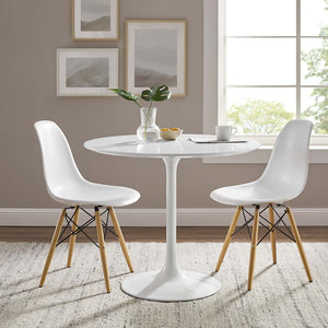Modway Furniture Lippa 36" Round Wood Dining Table - Modern Mid-Century Style for Small Spaces & Easy Cleaning EEI-1116-WHI