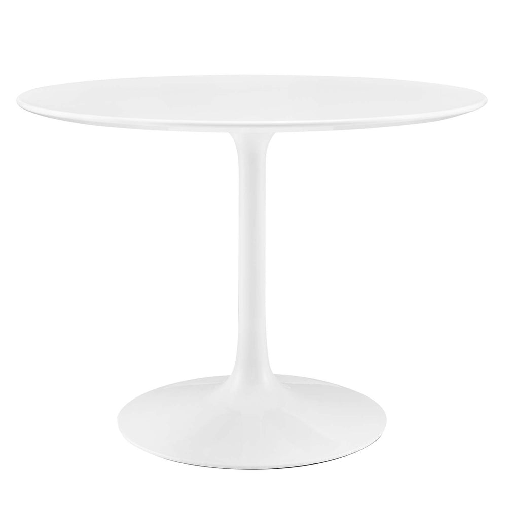 Modway Furniture Lippa 40" Round Wood Dining Table - Mid-Century Modern Design with High-Gloss Finish for 4 Guests EEI-1117-WHI