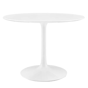 Modway Furniture Lippa 40" Round Wood Dining Table - Mid-Century Modern Design with High-Gloss Finish for 4 Guests EEI-1117-WHI