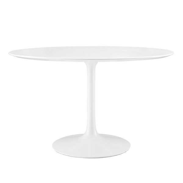 Modway Furniture Lippa 48" Round Mid-Century Modern Dining Table – High-Gloss Finish, Sleek Design, Seats 4 Comfortably EEI-1118-WHI
