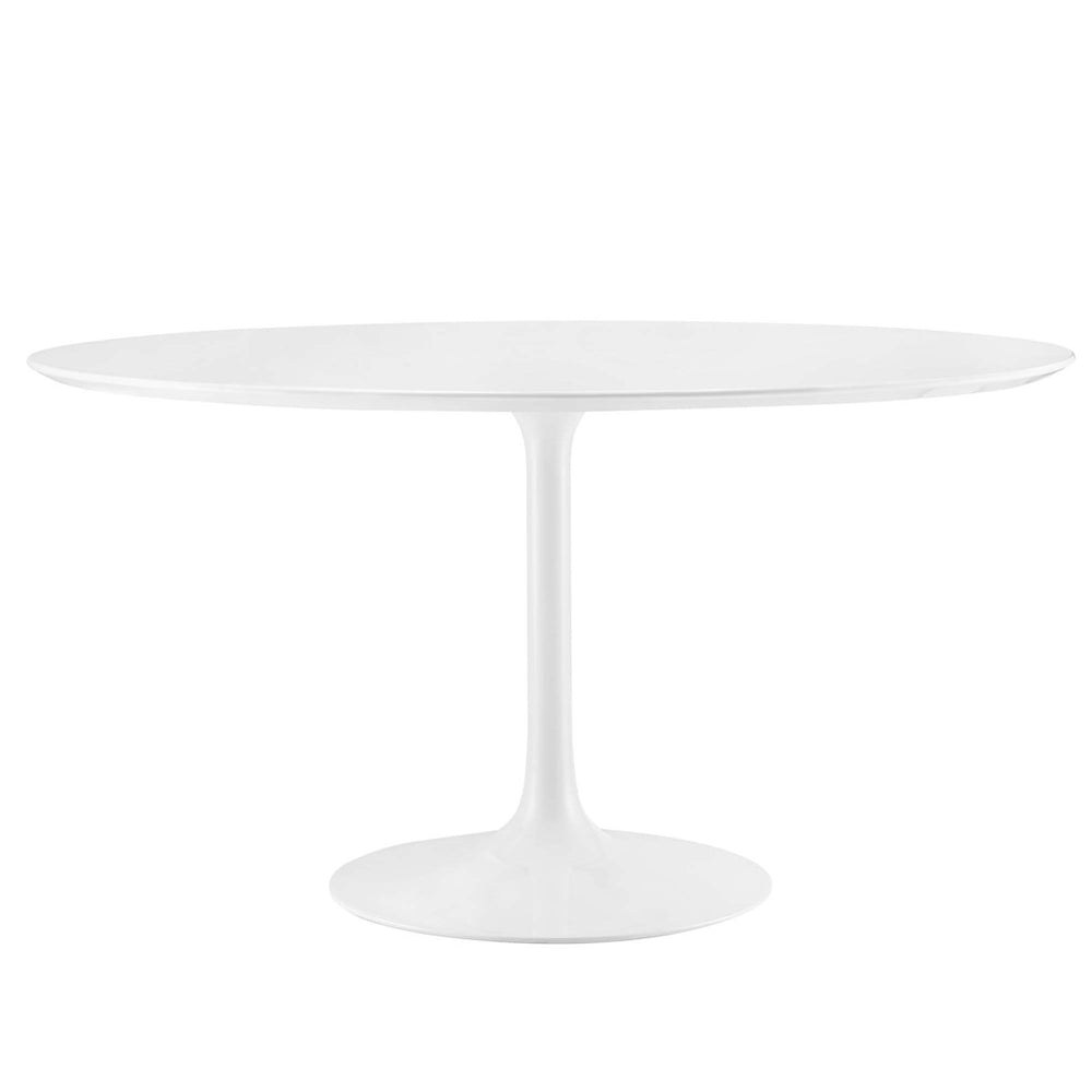 Modway Furniture Lippa 54" Round Wood Dining Table - Modern Pedestal Design, High-Gloss Finish & Easy Care Features EEI-1119-WHI