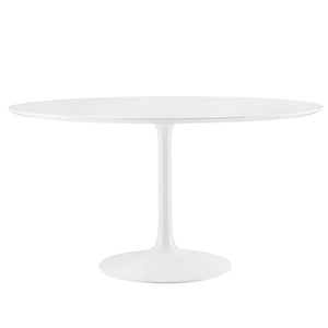 Modway Furniture Lippa 54" Round Wood Dining Table - Modern Pedestal Design, High-Gloss Finish & Easy Care Features EEI-1119-WHI