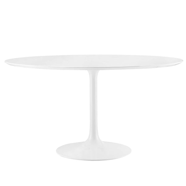 Modway Furniture Lippa 54" Round Wood Dining Table - Modern Pedestal Design, High-Gloss Finish & Easy Care Features EEI-1119-WHI